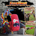Heavy Duty Various Dog Chew Toys for Aggressive Chewers, 9 Pack Indestructible Large Dog Toys Include Tug Chew & Rope Toys, Squeaky Toys for Medium & Large Breed (For Super Chewers-Crocodile)