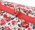 Mile High Life Dog Harness, Air Mesh Floral Vest Harness for 20 lbs Small Dogs & Cats, Easy Get on Adjustable Easy Closures Both Neck and Chest(Red Rose, M Chest 18"-20")