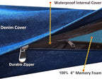 Dogbed4less Memory Foam Dog Bed for Large Dogs, Orthopedic Ultra Plush Mattress, Thick Waterproof Lining and Durable Blue Denim Cover, XXL