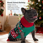 cyeollo Dog Christmas Sweater, Turtleneck Warm Sweater for Small Dogs Soft Xmas Clothes with Leash Hole Holiday Clothes for Pet Female & Male, L