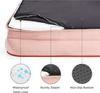 Bedsure Small Orthopedic Dog Bed - Washable Bolster Dog Sofa Beds for Small Dogs, Supportive Foam Pet Couch Bed with Removable Washable Cover, Waterproof Lining and Nonskid Bottom Couch, Pink