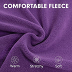 cyeollo Fleece Dog Sweater, Turtleneck Stretchy Sweatshirt Pullover Fleece Jacket Warm Winter Fall Dog Clothes for Medium Dogs Boy Girl Pet Apparel, Purple XL