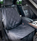 Bulldogology Front Car Seat Covers for Dogs - Heavy Duty Seat Cover for Cars, Trucks, Vans, and SUVs - 100% Waterproof Front Seat Cover - Passenger Car Seat Cover for Front Seat (Black)