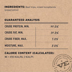 Vital Essentials Beef Tripe Bites Dog Treats, 2.3 oz | Freeze-Dried Raw | Single Protein | Premium Quality High Protein Training Treats | Grain Free, Gluten Free, Filler Free