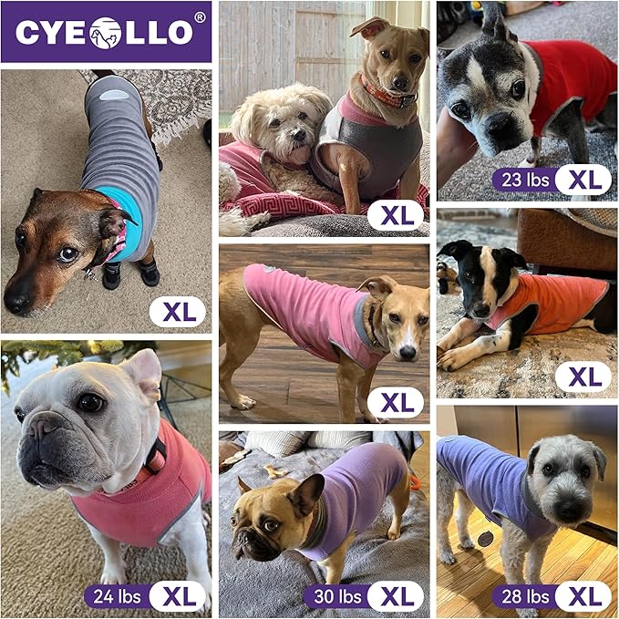 cyeollo Fleece Dog Sweater Vest, Reflective Dog Sweatshirt Pullover Pet Jacket for Small Medium Large Dogs Clothes Boy Girl Pets Warm Pet Clothes, Brown & Khaki XL