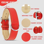 Riparo Large Dog Collar, Red Dog Collar for Large Breeds, Dog Collar Boy with Dog Tag Holder (L: 1.5" Wide for 17"-21" Neck, Red)
