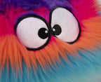 goDog Just for Me Furballz Squeaky Plush Ball Dog Toy, Chew Guard Technology - Cool Rainbow, Mini