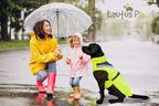 Dog Rain Coat - Waterproof, Reflective, Bright Yellow with Harness Hole (L, Yellow)