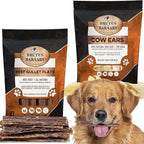 BRUTUS & BARNABY 12 Cow Ears + 15 Gullet Treats, All Natural Whole Dog Treats