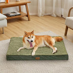 Bedsure Dog Beds Large Sized Dog - Comfy Flat Pet Beds with Removable Washable Cover, Orthopedic Egg Crate Foam Puppy Mat, Suitable for Pet Up to 65 lbs