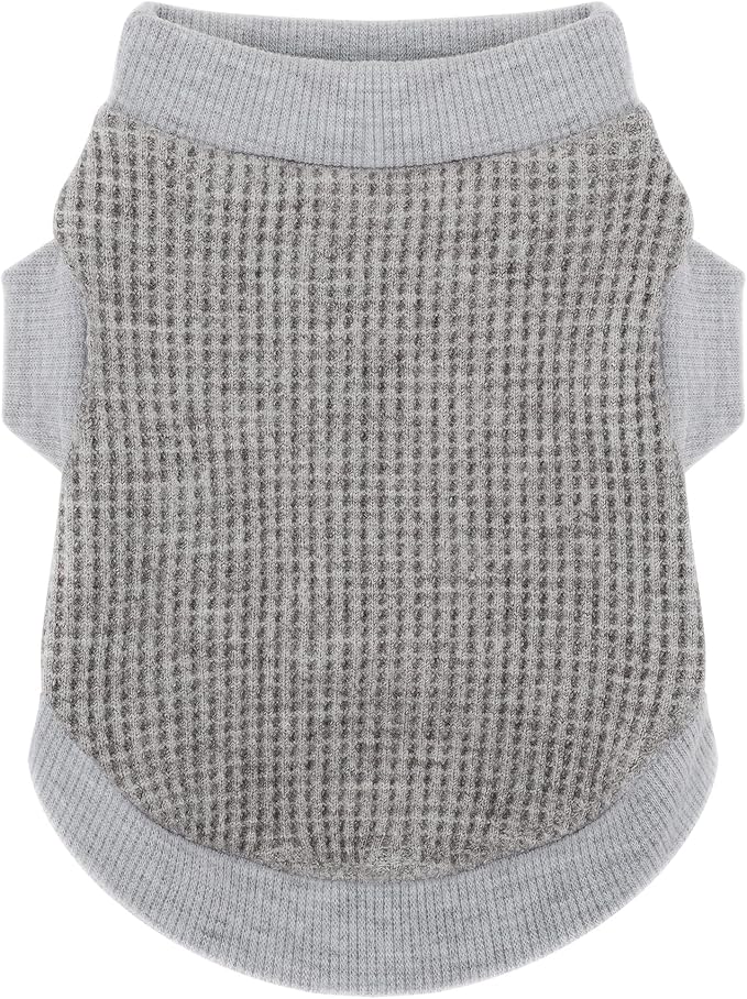 Cozy and Functional Dog Shirts for Small Puppies: Stretchable Gray Attire with Easy-On Design, Ideal for Chihuahuas and Yorkies - Enhance Comfort and Playfulness on Chill Days Large