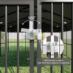 10x10x6 FT Outdoor Dog Kennel, Dog Enclosures Fence with UV-Resistant Waterproof Roof Cover and Triple Locks, Heavy Duty Metal Dog Houses for Large Dogs Outside (118" W x 119" D x 78" H)