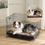 Bedsure Memory Foam Dog Beds Large Sized Dog - Orthopedic Pet Beds for Crate with Removable Washable Cover and Nonskid Bottom, Plush Flannel Fleece Top Pet Mat, Brown