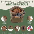 BEAU&FUR Large Dog Treat Pouch with Clicker for Training – 4 Cup Capacity, Built-In Poop Bag Dispenser, Expandable Pocket, Metal Buckle, Large Back Pocket, Ideal Design for Walks and Training – Green