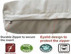 Dogbed4less Premium Head Rest Pillow Orthopedic Gel Cooling Memory Foam Dog Bed, Waterproof Liner with Microsuede Khaki Pet Bed Cover, Jumbo 55X47 Inches