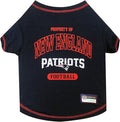NFL New England Patriots Dog T-shirt X-Large. - Licensed Shirt for Pets Team Colored with Team Logos- Premium Stretchable Materials for the comfort of your Dog & Cat