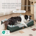 Bedsure Orthopedic Dog Beds Large Sized Dog - Washable Large Dog Cat Bed Waterproof, Comfort Dogs Couch Sofa with Washable Removable Cover, Pet Bed with Nonskid Bottom, Boreal Canopy Green, 35"