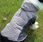 Fleece Dog Hoodie for Large Dogs Super Warm Doggie Jacket for Cold Winter Dog Coats,Grey XXL
