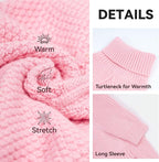 cyeollo 4XL Dog Sweater,Knitwear Turtleneck Soft Knitwear Pullover Sweaters Warm Dog Clothes for Large Female Dogs,Pink XXXXL