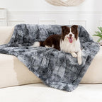gogobunny Waterproof Dog Blanket for Large Dogs, Cats, Puppy, Reversible Faux Fur Pet Throw Blanket, Washable,Calming Furniture Protection for Sofa Bed (50x60 Inch (Pack of 1), Tie-dye Grey)