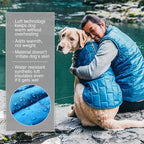 Kurgo Loft Dog Jacket - Reversible Cozy Coat for Outdoor Adventures - Water Resistant - Athletic Fit - Machine Washable Fabric - Reflective Dog Gear - Large - Pressed Leaf
