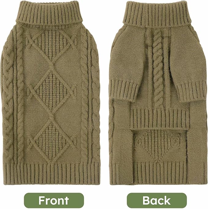 ASENKU Knitted Dog Sweater, Pullover Big Thermal Dog Winter Sweater, Turtleneck Doggy Sweaters for Large Medium Dogs Boy Girl, Warm Pet Sweaters Outfit Border Collie,Pit Bull,Golden Retriever, 4XL