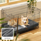 Bedsure Large Dog Bed for Crate - Comfy Flat Pet Beds with Removable Washable Cover, Orthopedic Egg Crate Foam Crate Mat, Suitable for Pet Up to 50 lbs