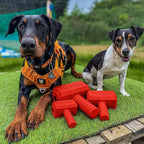Fenrir Hammer Dog Chew Toy Strong Rubber Stuffable Enrichment Toy for Chewers (Red, Small)