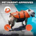 Outward Hound Granby Splash Dog Life Jacket, High-Buoyancy Dog Life Vest for Swimming, Boating, and Water Safety, Small, Orange