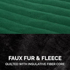 Furhaven Reversible XS Dog Coat, Washable & Insulating w/ Leash Access - Faux Fur & Quilted Fleece Flex-Fit Jacket - Black/Green, Extra Small