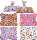 Tuanse 4 Pack Ultra Soft Dog Cat Bed Mat with Cute Prints Reversible Fleece Dog Crate Kennel Pad Cozy Washable Thickened Hamster Guinea Pig Pet Bed Mat for Small Animals(23 x 18 Inches,Vivid Color)