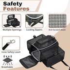 Airline Approved Top-Expanding Pet Carrier on Wheels- Extra Spacious Soft Lined Carrier! 18x11x11 (Black, Expanding Sides)