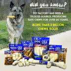 Pet Factory 100% Made in USA Beefhide 5" Chip Rolls Dog Chew Treats - Peanut Butter Flavor, 20 Count/1 Pack