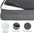 Bedsure L Plus Orthopedic Dog Bed for Large Dogs - Washable Dog Cat Bed Waterproof, L Plus Big Comfort Dogs Couch Sofa with Washable Removable Cover, Pet Bed with Nonskid Bottom, Grey, 38"
