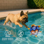 ProBall Pets Interactive Dog Soccer Ball with Grab Tabs - Floats on Water, Fetch & Training Toy for Small Medium Dogs, Herding Breeds - Waterproof Non-Toxic - 6" Blue Orange