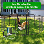 Dog Playpen Outdoor Extra Wide 16 Piece Panels Heavy Duty Dog Fence 40" Height Anti-Rust with Doors Portable for RV Camping Yard, Total 42FT, 140 Sq.ft, Snowy Black