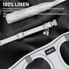 GAMUDA Small Pet Harness Collar and Leash Set, Step in No Chock No Pull Linen Fabric Soft Mesh Dog Vest Harnesses Reflective for Dogs Puppy Cats Kitten Rabbit (White, XL)