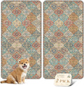 nunubaby Washable Pee Pads for Dogs, Stylish, Non-Slip and Leak-Proof Pee Pads. Reusable Potty Pads for Dogs for Crates and Floors.(Cream/Multi, 24" x48" )