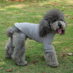 Lovelonglong Ribbed Dog T-Shirt Cotton Knitted Dog Sweaters for All Season Pet T-Shirts for Large Medium Small Dogs Dark Gray S