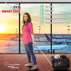 dbest products Smart Cart Pet Carrier with Wheels, Airline Approved Dog and Cat Carrier with Telescoping Handle, 21x12x12in, 24 lb Capacity, Black