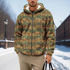 Men's Camouflage Hunting Fleece Lined Hoodie Camo Jackets Zip Up Long Sleeve Casual Winter Coats Hood Outerwear