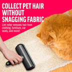 ChomChom Roller Pet Hair Remover and Reusable Lint Roller - Cat and Dog Hair Remover for Furniture, Couch, Carpet, Clothing and Bedding - Portable, Multi-Surface Fur Removal Tool (Black)
