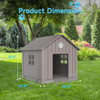 DRATO Dog House Indoor Outdoor for Small to Large Sized Dogs Indoor Outdoor Doghouse Puppy Shelter with Elevated Floor, Easy to Assemble (Light Brown, 38Inch(37.8 * 40.87 * 38.82))