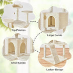 Yaheetech XL Cat Tree, 80in Multi-Level Tower w/Scratching Posts, Double Condo, Perched Platforms & Dangling Balls, Cat Stand House for Kittens