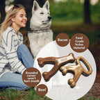 Dog Chew Toys for Aggressive Chewers (2Pcs - Real Beef & Bacon Flavored) - Durable Dog Tough Wish Bone (Upto 60 lbs.) - Indestructible Chew Toys for Dogs for Interactive Play & Dental Benefits