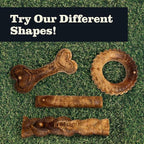 Redbarn Natural Dur-A-Bulls Treats for Dogs - 3 Large Tires - Hickory Flavor - Made in USA Long Lasting 100% Digestible No Artificial Ingredients or Plastic