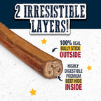 Cadet Bully Hide Sticks for Large Dogs – All-Natural Beef Pizzle, High Protein, Low Fat, Long-Lasting, Grain & Rawhide-Free Dog Chews for Aggressive Chewers, Large (8 Count)