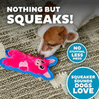 Outward Hound Durablez Minis Stuffing-Free Squeaky Plush Dog Toy for Puppies & Small Dogs - Interactive, Soft Yet Tough, No Mess, Jumbo Squeaker, Long-Lasting Play, Pig