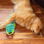Outward Hound Ropiez Rope Interactive Dog Tug Toy for Tugging Squeaky Fun, 21 Inch Dragon, Blue, Medium