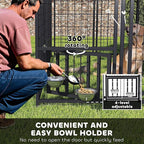 PawHut 8' x 4' x 6' Outdoor Dog Kennel, Welded Wire Dog Kennel Outside Run with 360° Rotating & 4 Level Adjustable Bowls, Waterproof & UV Resistant Cover, for S&M&L Breeds, Chickens, Ducks, Red